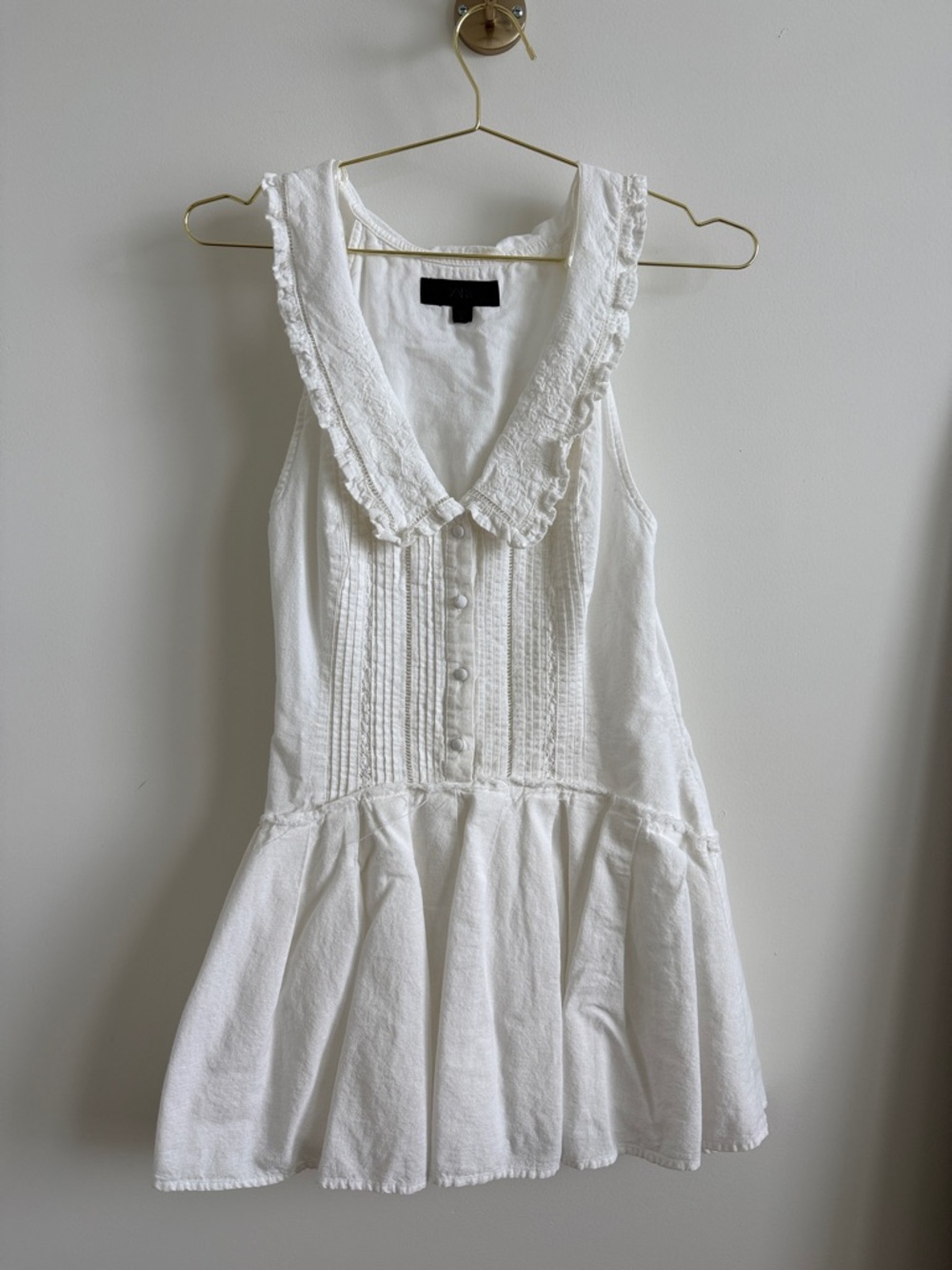 ZARA PLEATED PETER PAN COLLAR SHORT DRESS